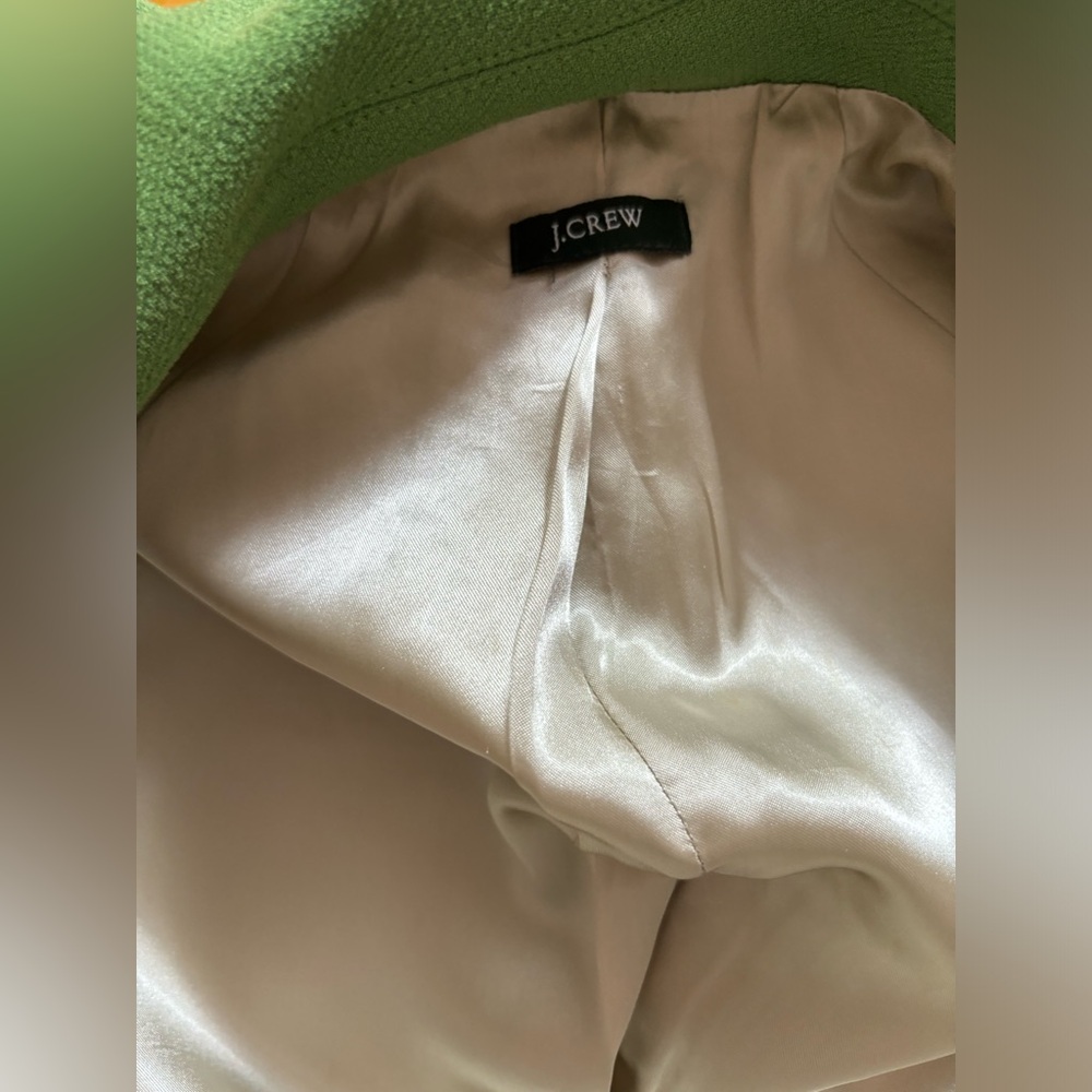 J Crew Kelly Green Day Coat Dressy Wool Blend Fitted Small - Picture 4 of 15